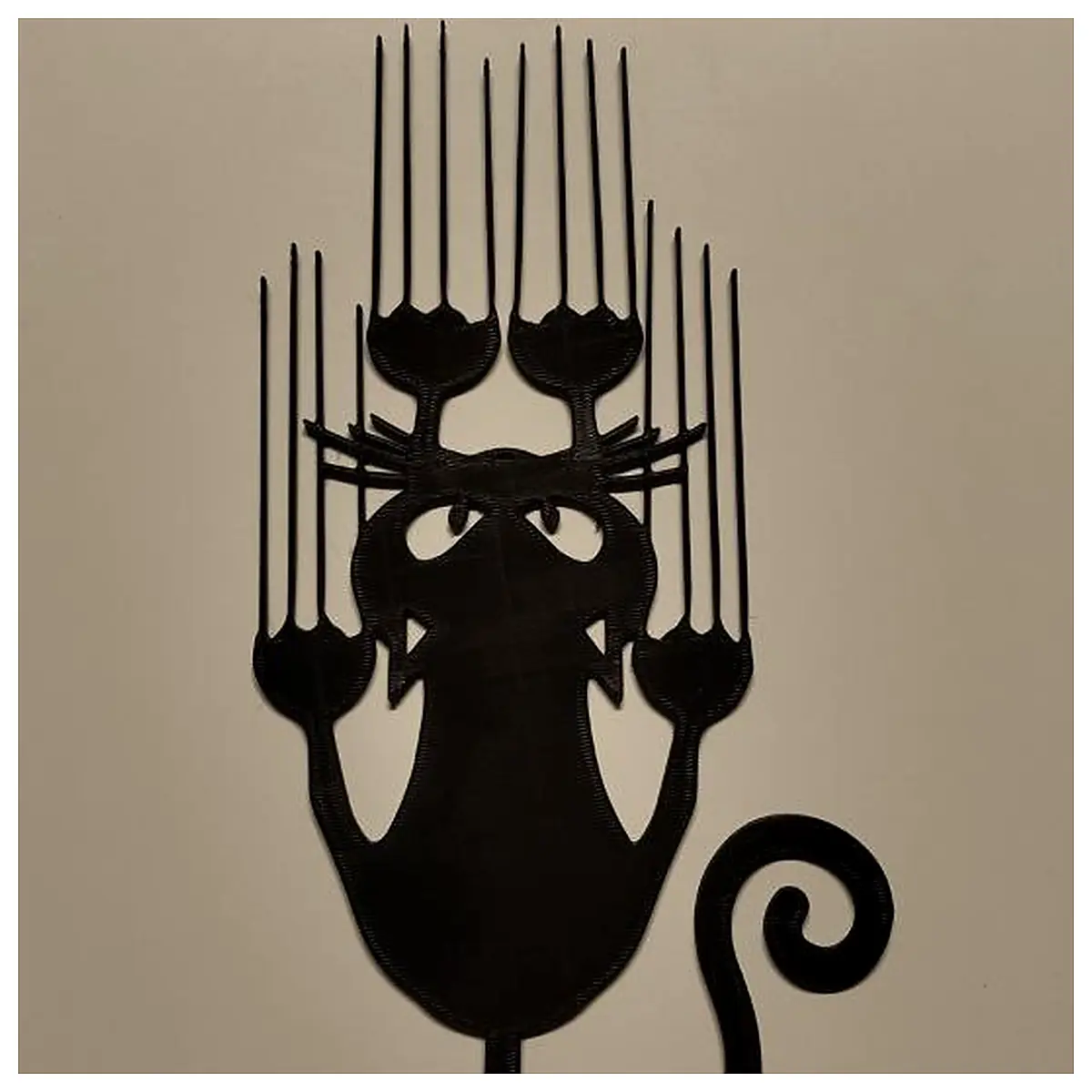 Cat Skid Wall Art Mural Painting Feline Decor Wall Hanging Cute Artistic Home Room Decoration Modern Minimalist
