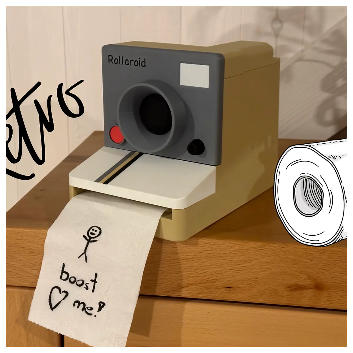 Polaroid Camera Toilet Paper Dispenser Holder Bathroom Accessories Smart Storage Minimalist Design