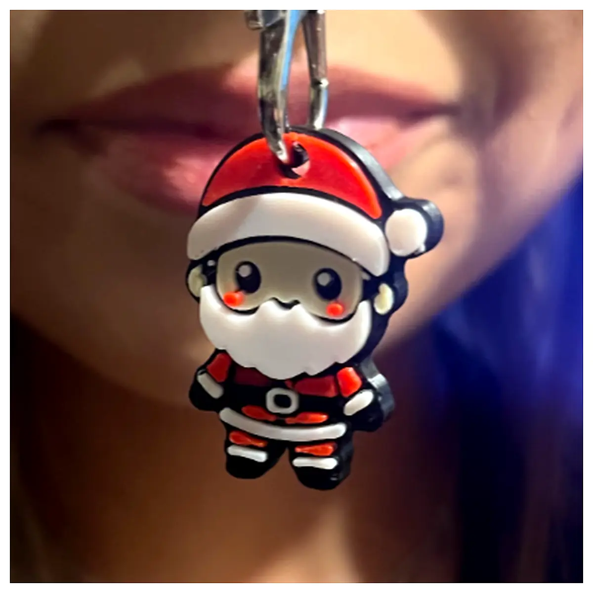 Santa Keychain Cute Holiday Decoration Christmas Gift Accessory Festive Ornament Christmas Keyring