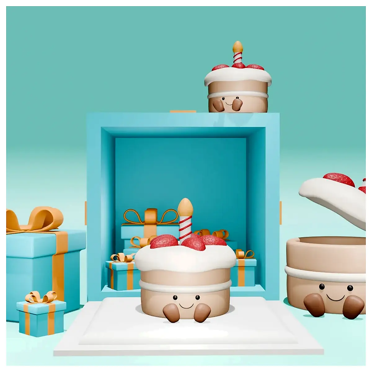 Cute Cake Plush Toy Soft Jellycat Cake Birthday Gift Cake Accessories Repair Parts Replacement