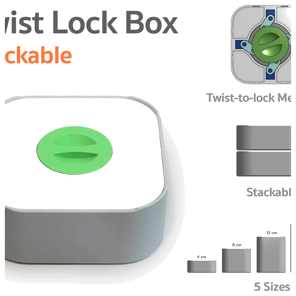 Stackable Twist Lock Box Organizer Storage Solutions Lock Accessories Fast Installation Parts Universal