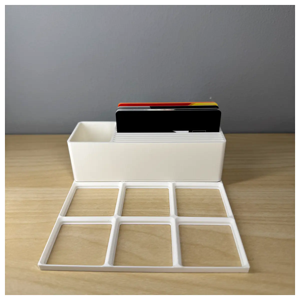 Gridfinity Card Holder Organizer Multi Purpose Card Storage Desktop Organizer Card Sleeves Storage