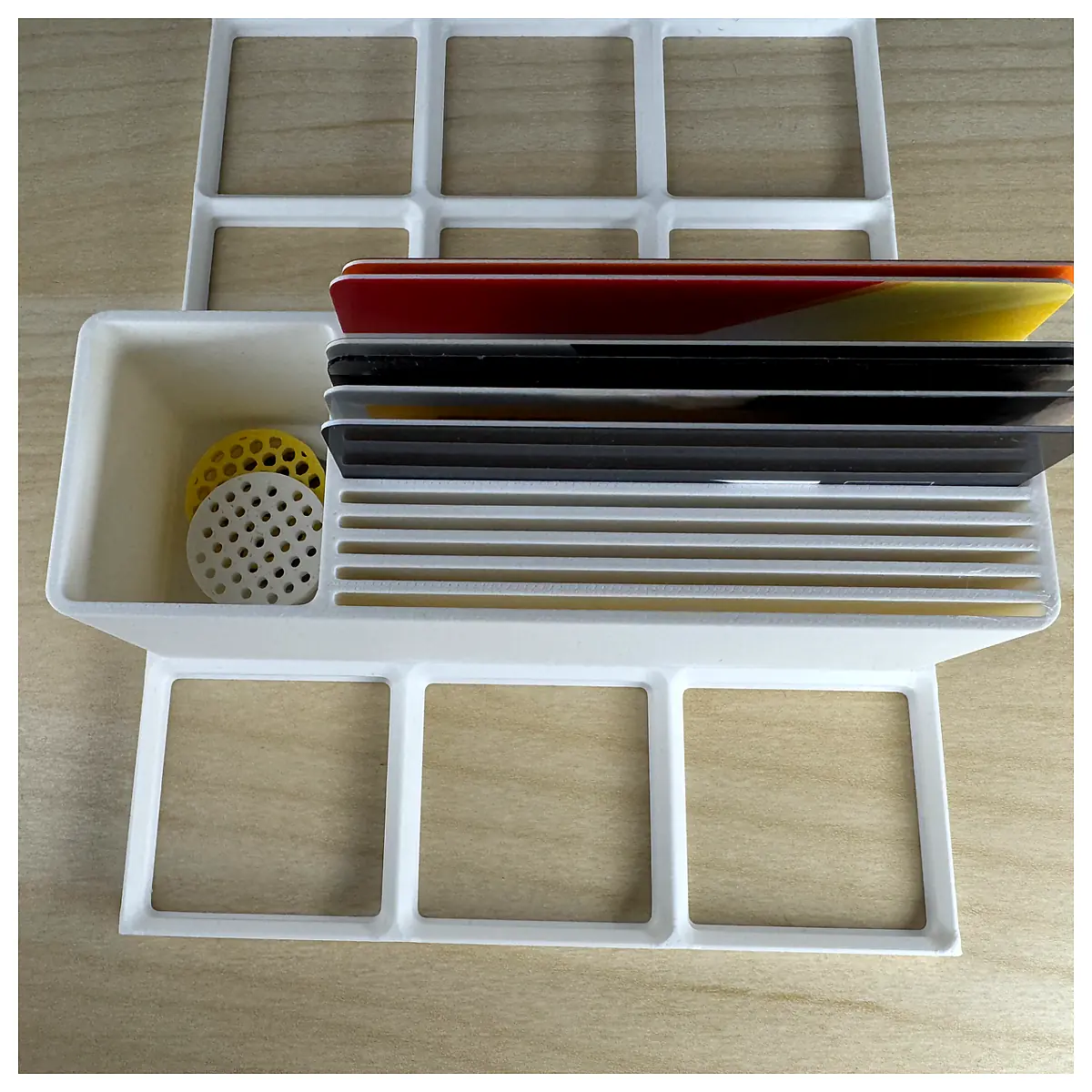 Gridfinity Card Holder Organizer Multi Purpose Card Storage Desktop Organizer Card Sleeves Storage