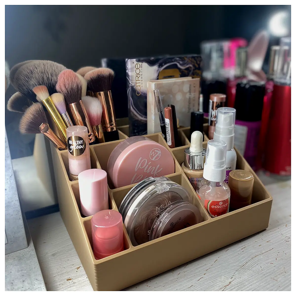 Makeup Organizer Storage Box Cosmetic Organizer Container Holder Supply Organizer Multi Compartment Storage