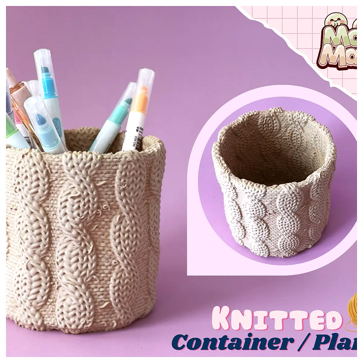 Knitted Planter Container Outdoor Indoor Garden Plant Holder Decorative Home Garden Supplies