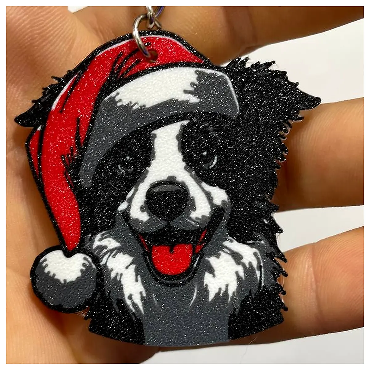 Border Collie Keychain Dog Lover Gift Pet Memorial Cute Dog Collar Dog Toys Dog Accessories Border Collie Gift