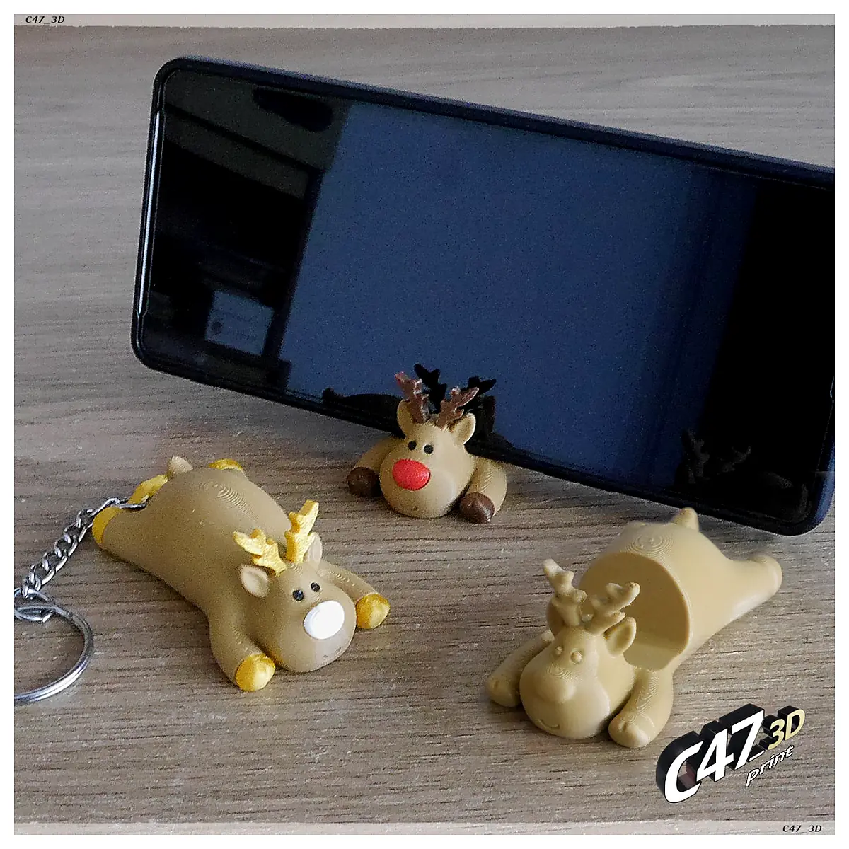 Reindeer Phone Stand Festive Decoration Desktop Holder Gadget Accessory Mobile Stand Parts Creative Phone Stand Gift Idea