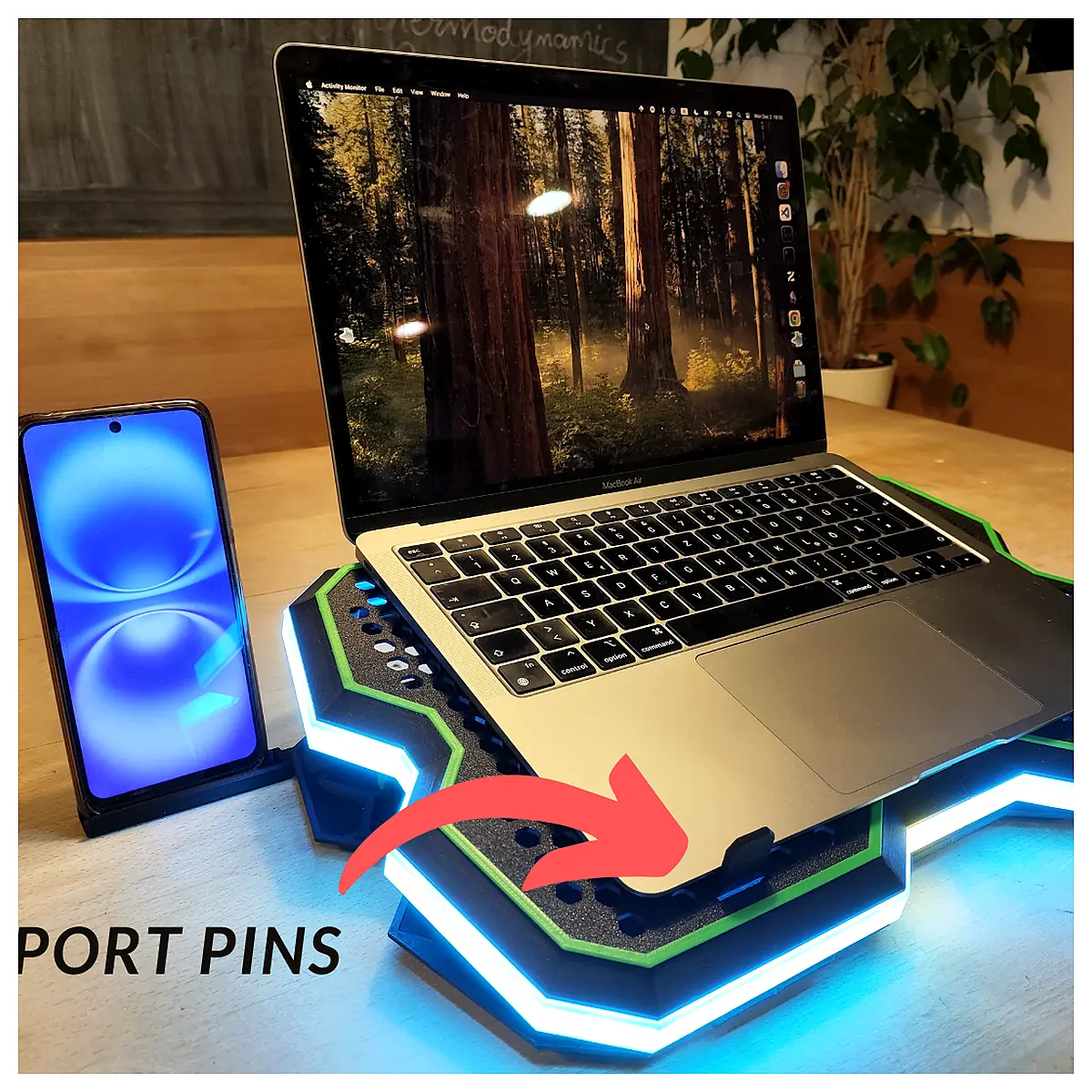Laptop Stand RGB Fan Phone Holder Adjustable Tilt Cooling Support Accessories Laptop Stand Parts