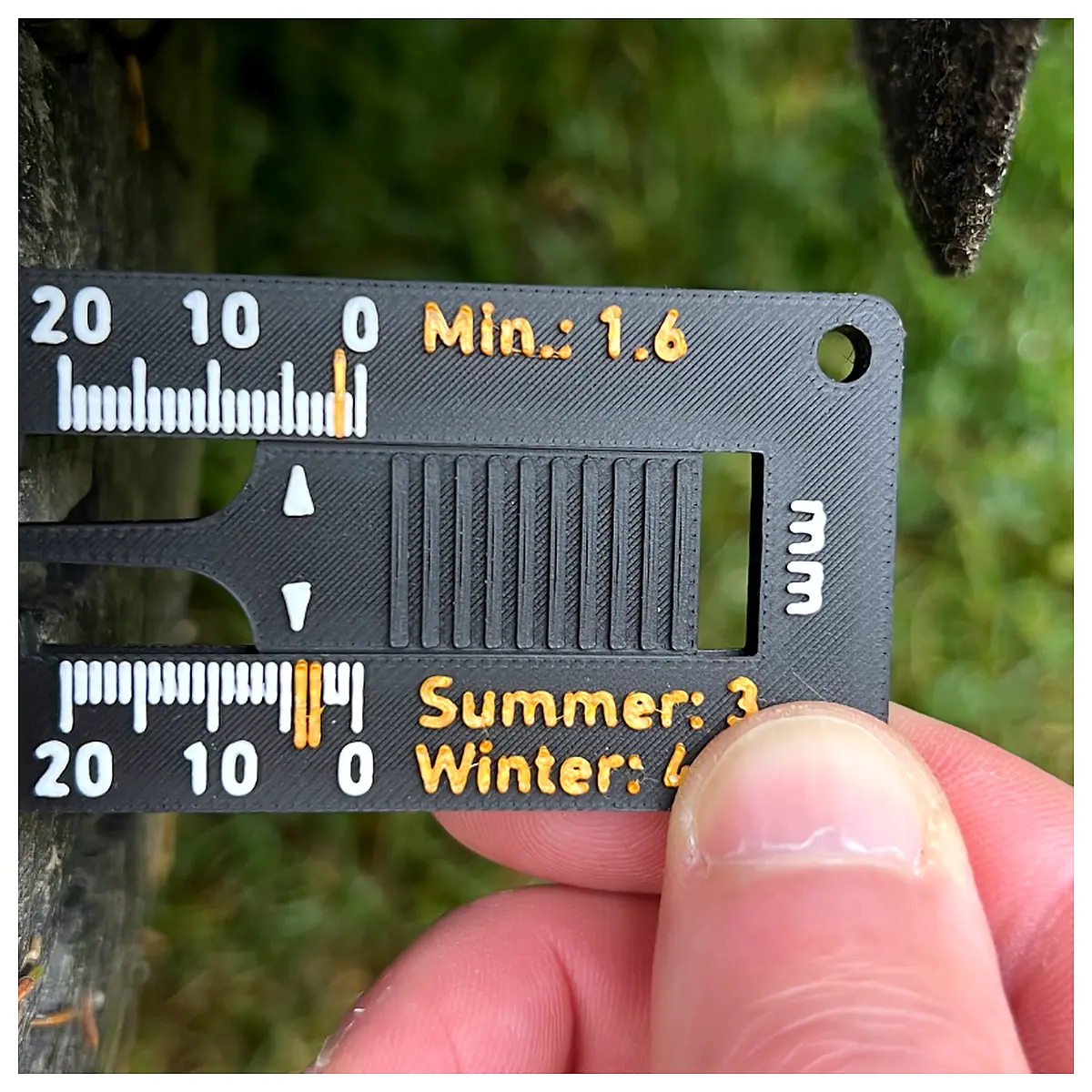 Tire Tread Depth Gauge Keychain Tool Measure Tyre Wear Car Parts Rubber Depth Measurement