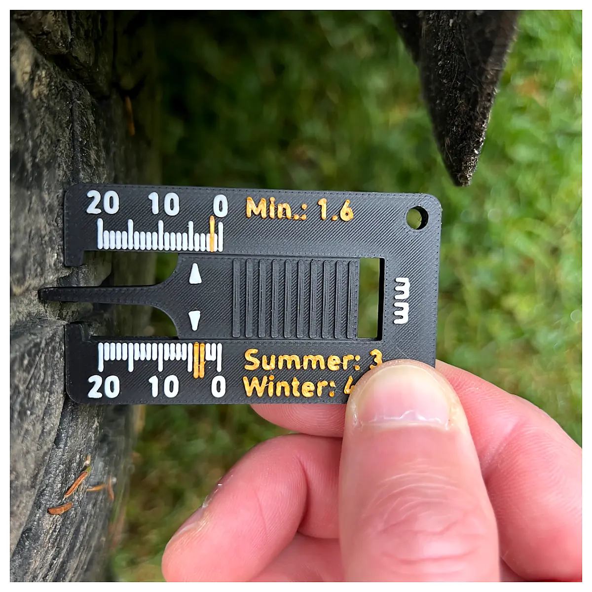 Tire Tread Depth Gauge Keychain Tool Measure Tyre Wear Car Parts Rubber Depth Measurement