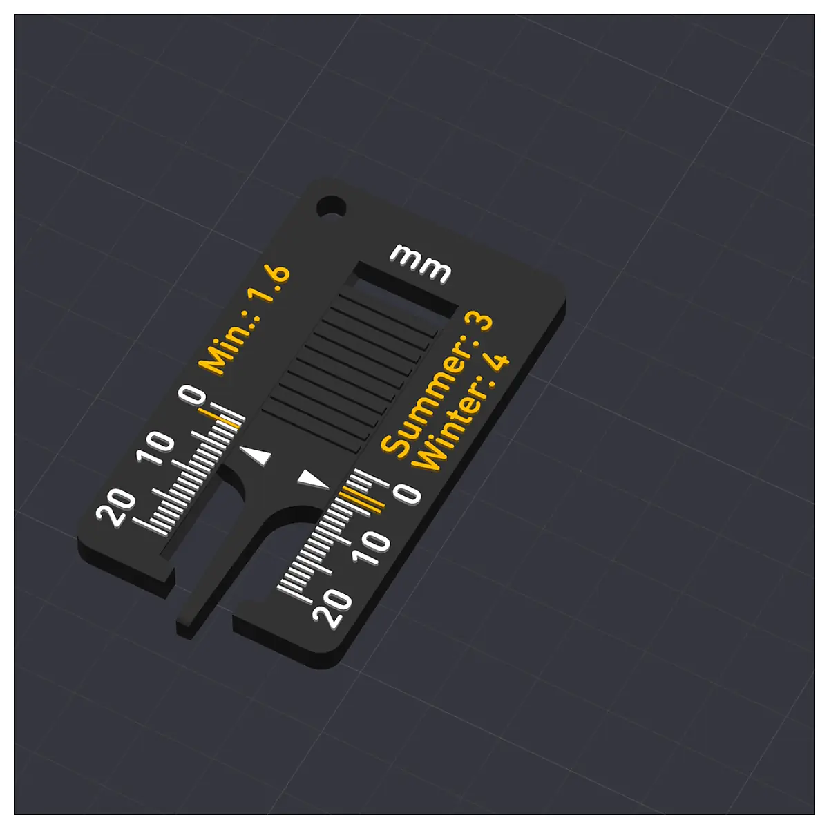 Tire Tread Depth Gauge Keychain Tool Measure Tyre Wear Car Parts Rubber Depth Measurement