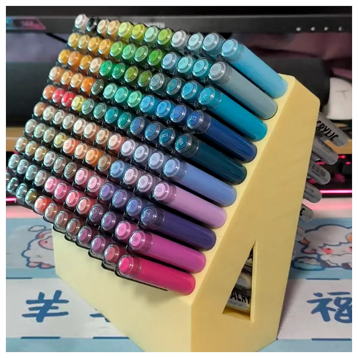 Acrylic Marker Pen Holder Organizer Multi Function Pen Cup Art Supplies Brush Storage Palette Accessories