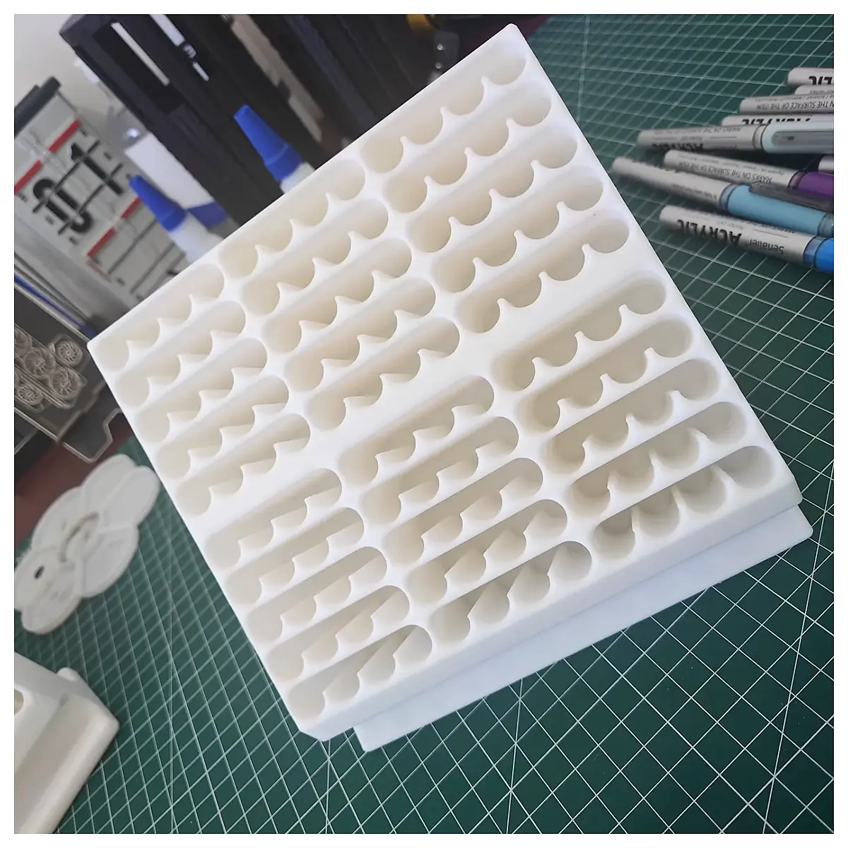 Acrylic Marker Pen Holder Organizer Multi Function Pen Cup Art Supplies Brush Storage Palette Accessories