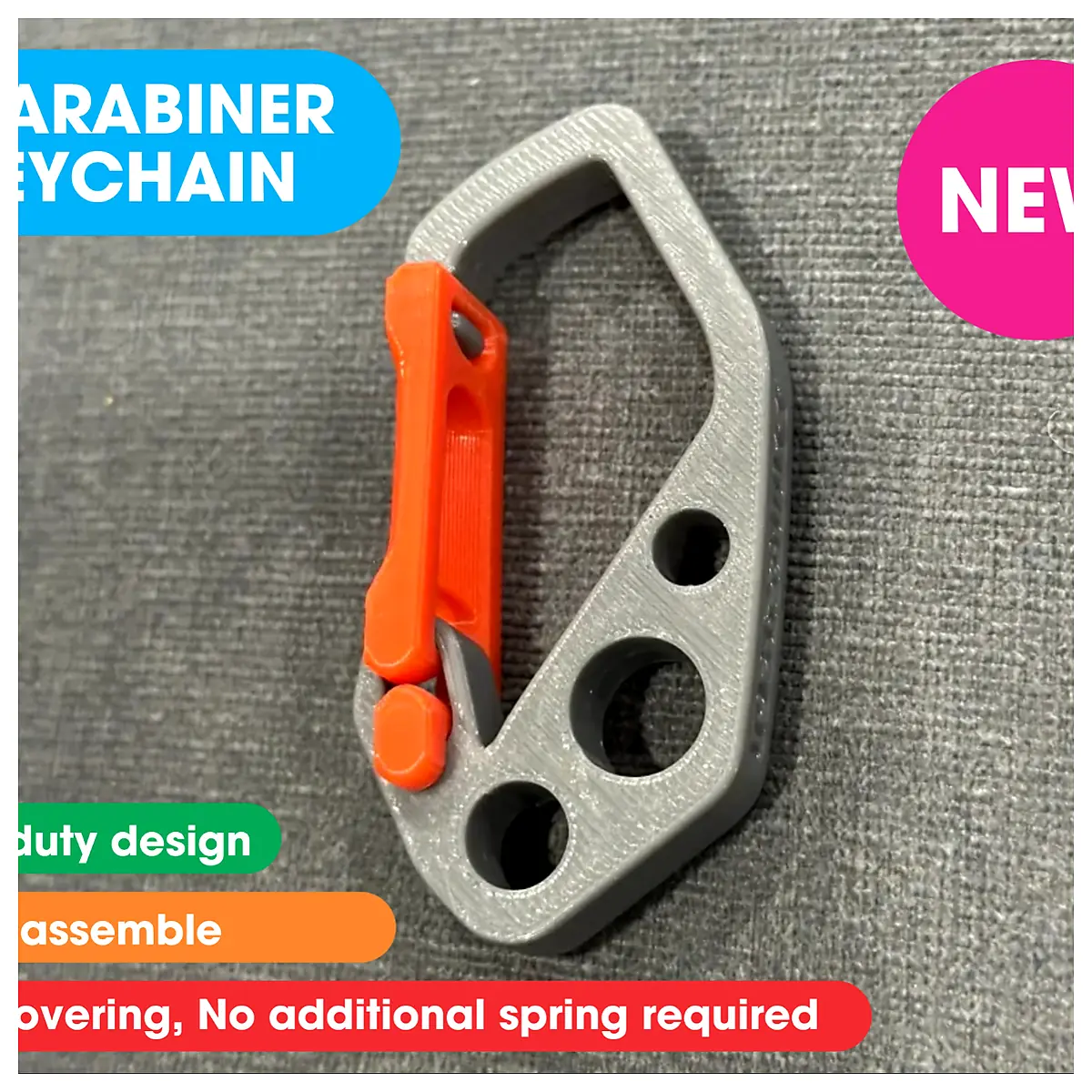 Carabiner Keychain Climbing Hiking Outdoor Safety Lock Parts Repair Universal Keyring