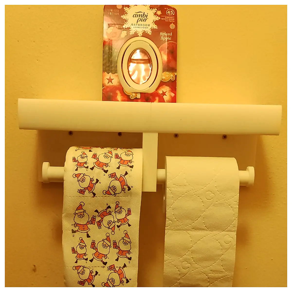 Double Toilet Paper Holder Bathroom Shelf Holder Toilet Paper Stand Wall Mounted Storage Organizer
