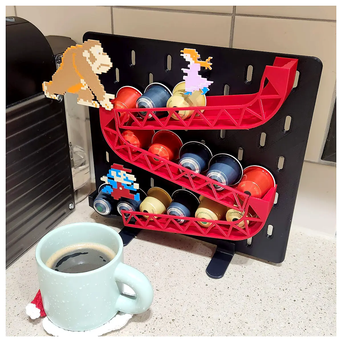 Donkey Kong Nespresso Capsule Holder Skadis Universal Compatible Multi Card Capsule Organizer Coffee Accessories