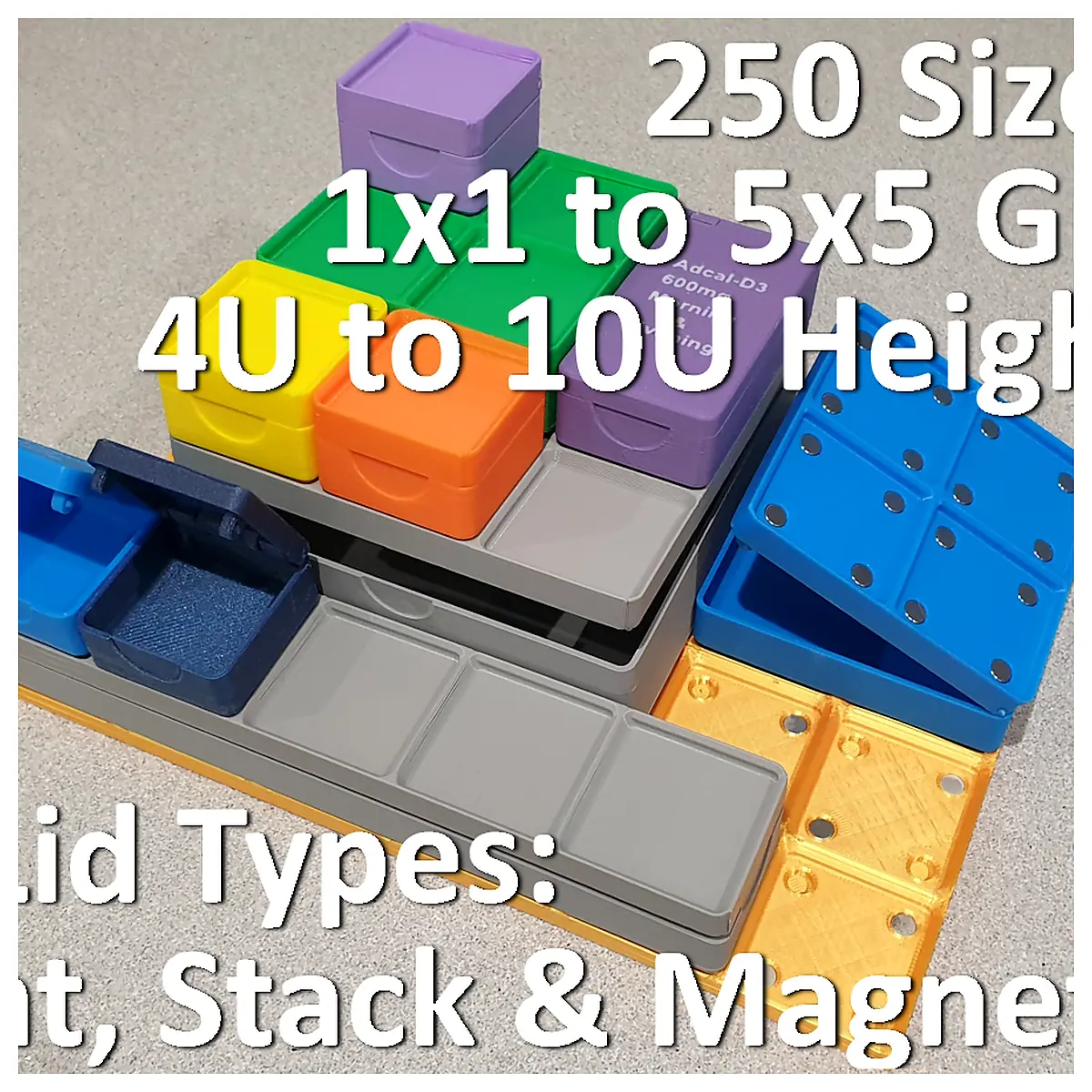 Gridfinity Boxes Stackable Storage System Multi Organization Parts Accessories Repair