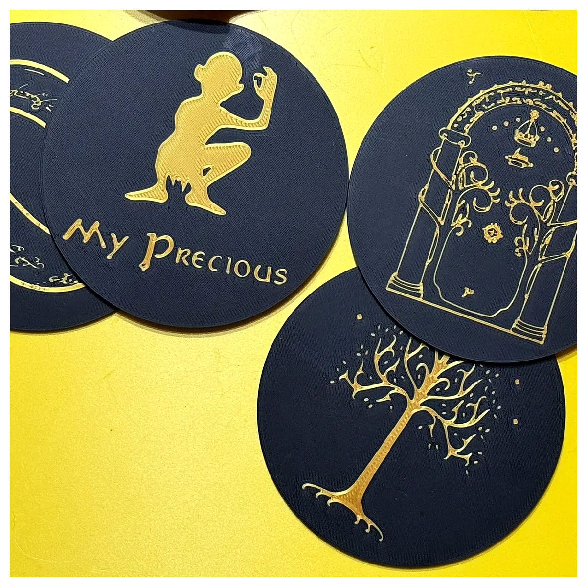 Lord of the Rings Coasters Set 6 with Holder Collectible Drinkware Table Decor Giftware