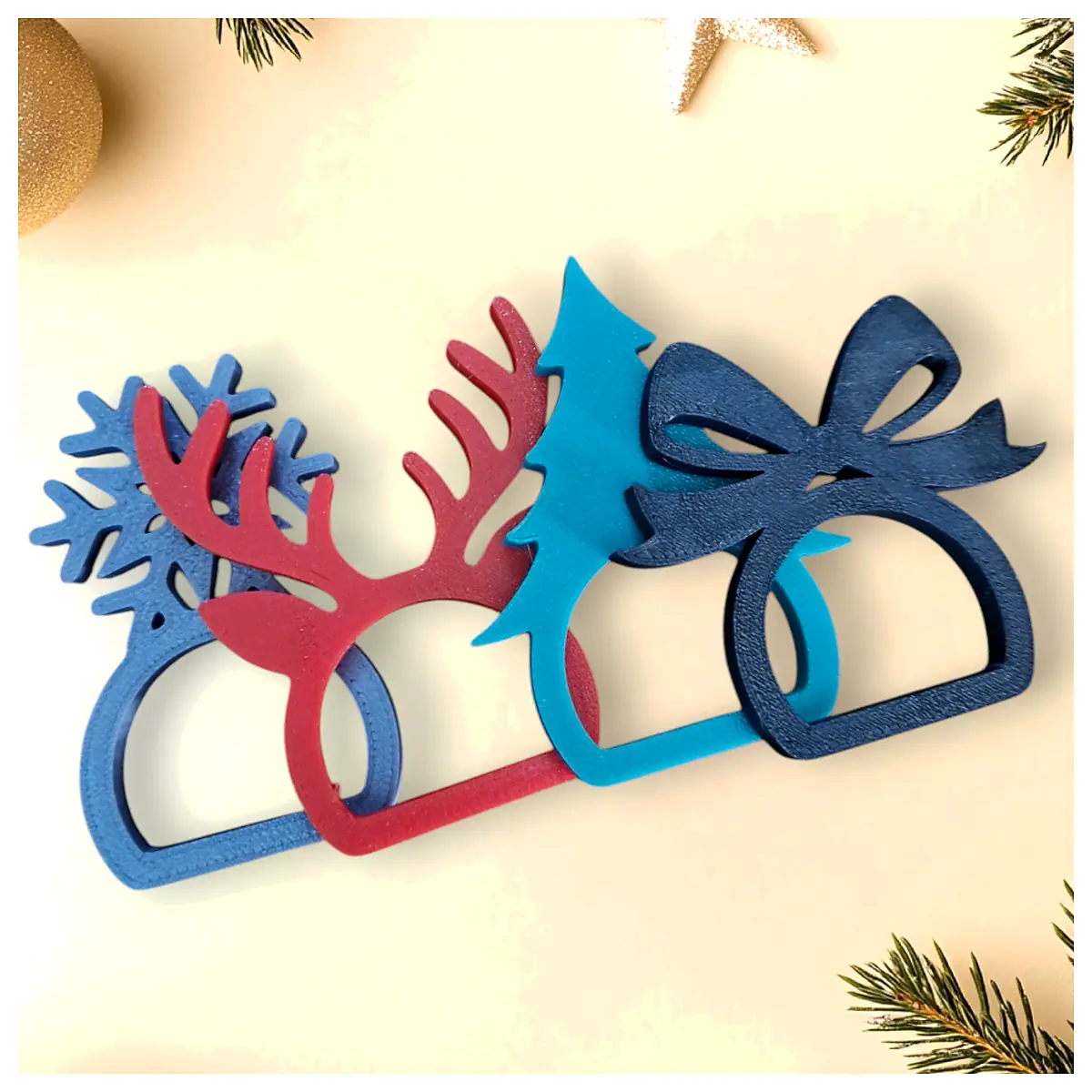 Christmas Napkin Rings Festive Decor Tableware Accessories Replacement Parts Gift Ideas