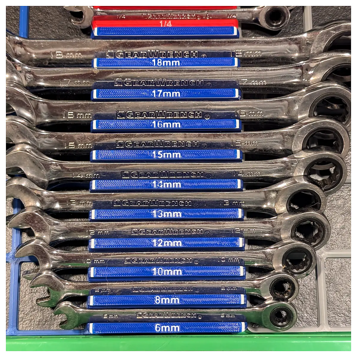 Gridfinity Wrench Organizer SAE Metric Tool Storage Parts Repair Universal
