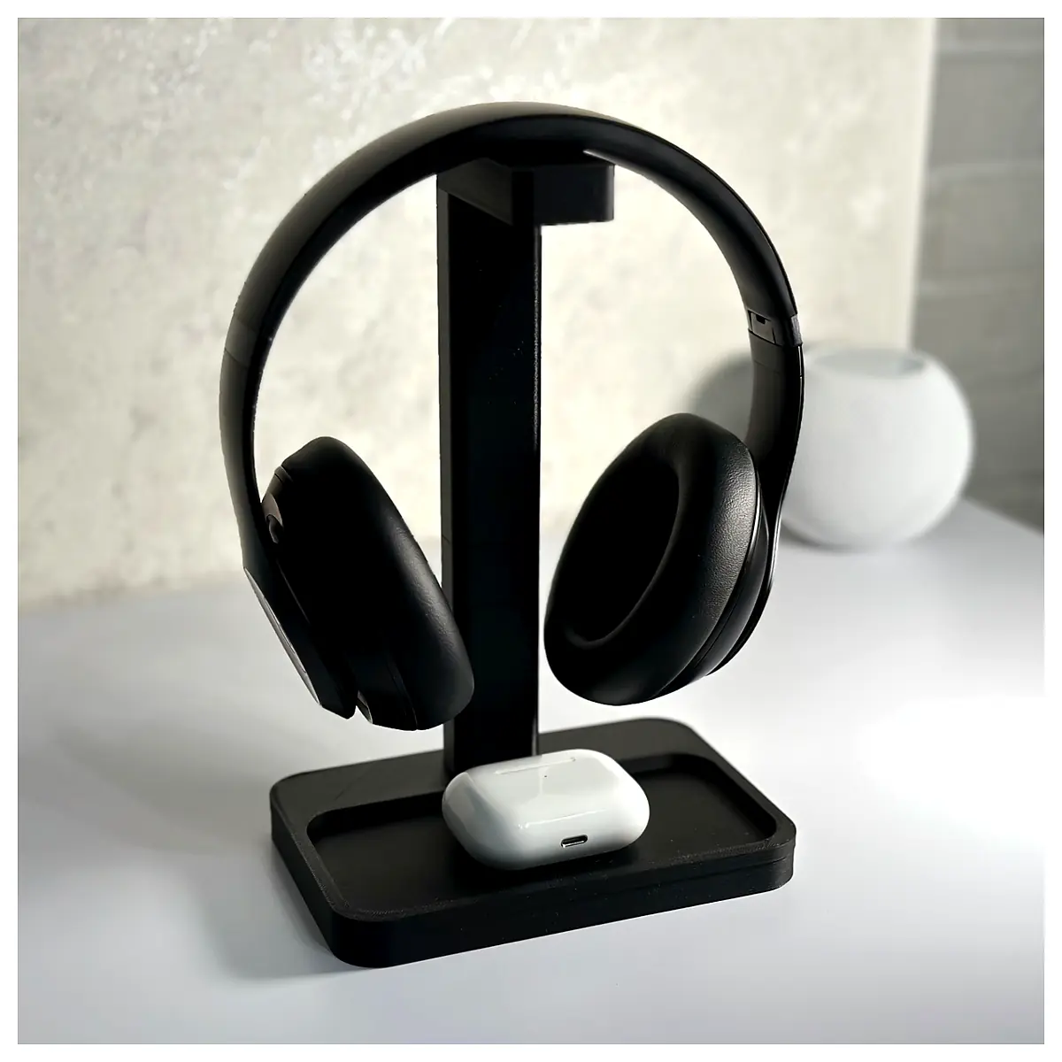 Headphone Stand Headset Holder Tray Desk Organizer Earbuds Protection Charging Station