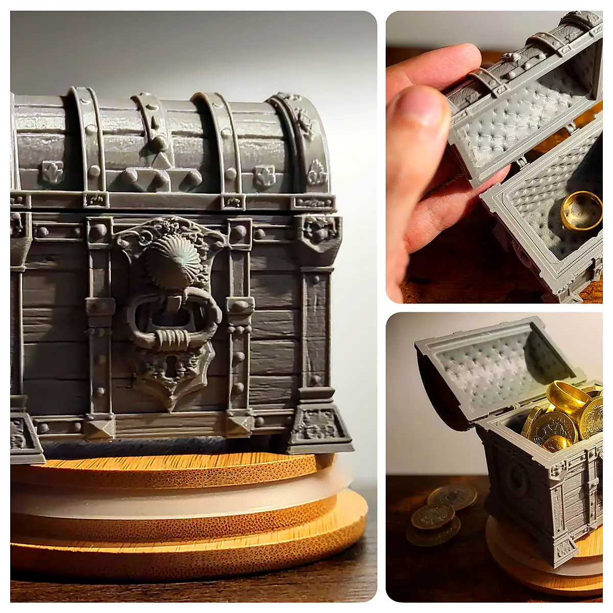 Ornate Treasure Chest Openable Antique Box Looting Adventure Storage Decorative Chest Lockbox
