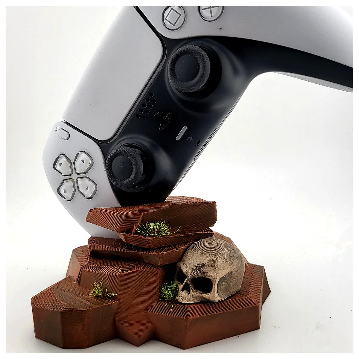 PS5 Desert Skull Controller Stand Game Organizer Desktop Storage Accessory Holder Console Support Cooling Stand