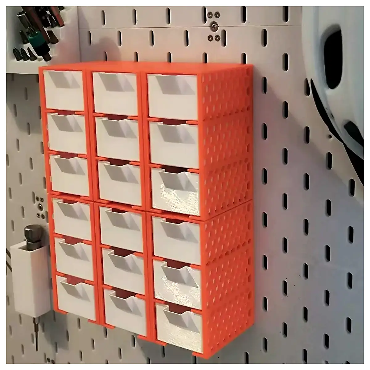 Pegboard Small Parts Drawer Organizer Parts Storage Box Universal Hooks Multi Purpose Storage