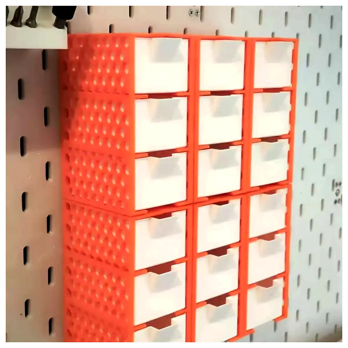 Pegboard Small Parts Drawer Organizer Parts Storage Box Universal Hooks Multi Purpose Storage