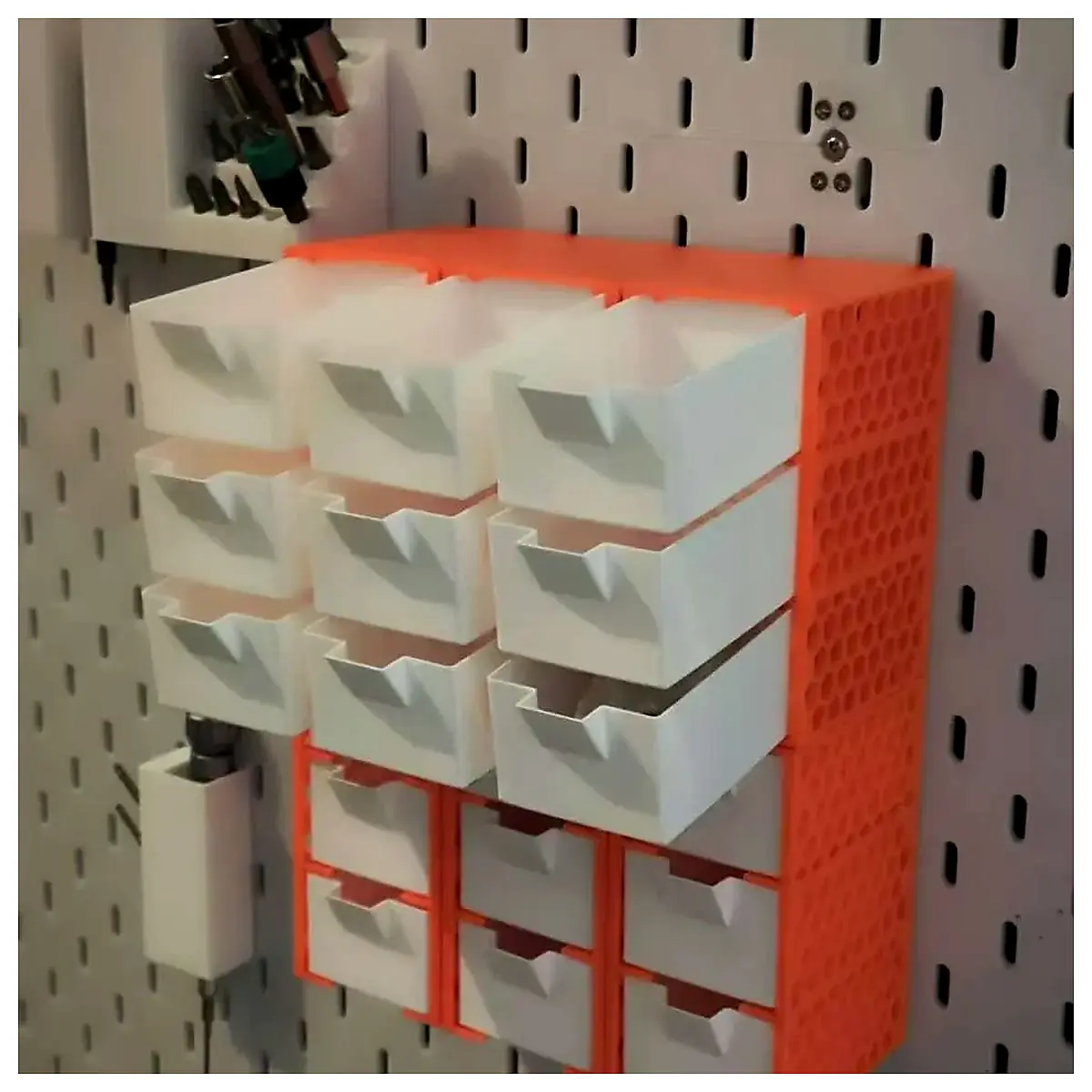 Pegboard Small Parts Drawer Organizer Parts Storage Box Universal Hooks Multi Purpose Storage