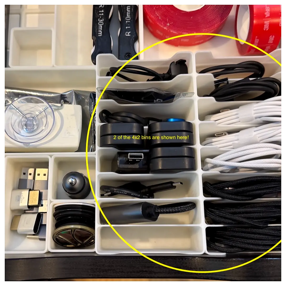 Cable Storage Bins Organizer Desk Storage Solutions Cable Management Boxes Electronic Component Storage Accessories