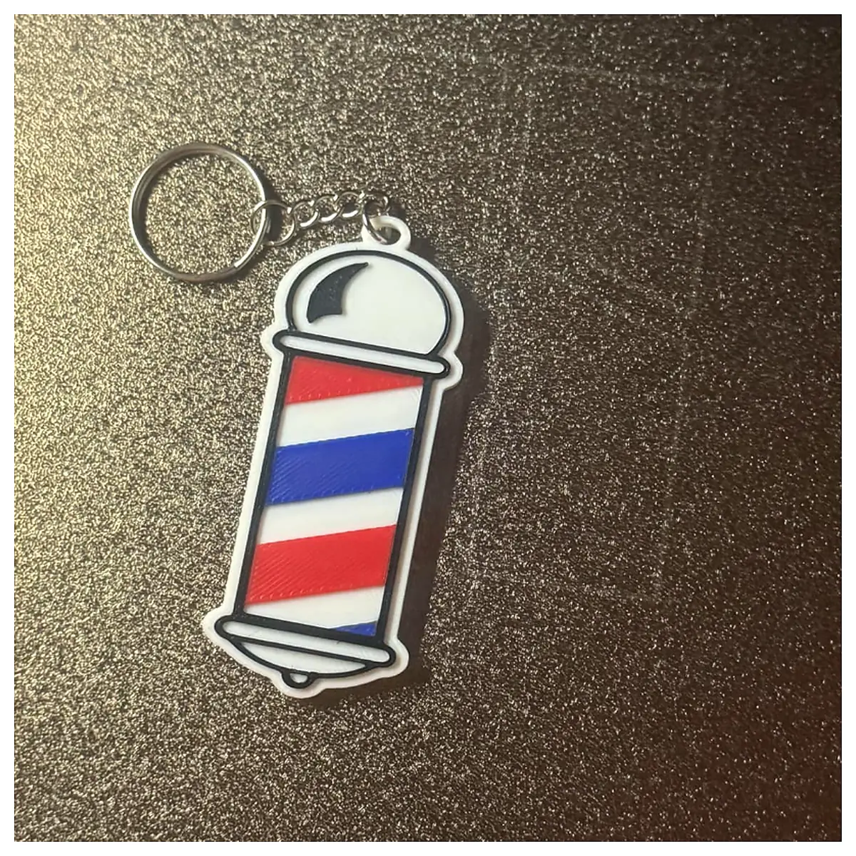 Barber Pole Keychain Haircut Model Decoration Toy Gift Car Accessory Universal Fastener Parts Repair