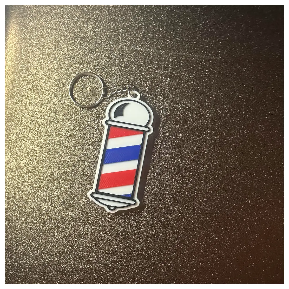 Barber Pole Keychain Haircut Model Decoration Toy Gift Car Accessory Universal Fastener Parts Repair