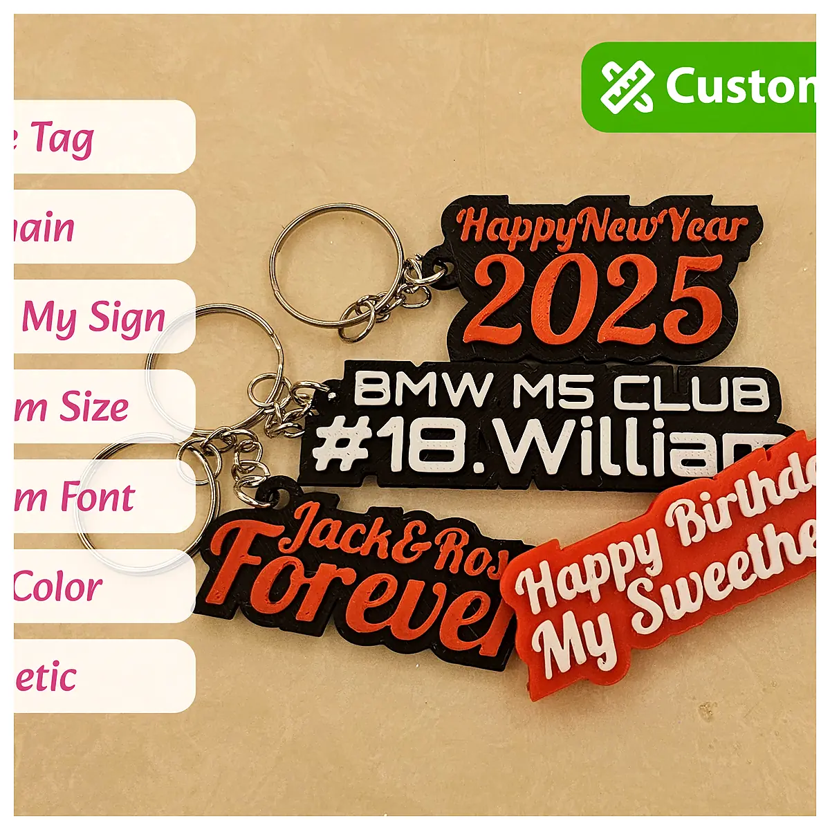 Custom Keychain Fridge Magnet Personalized Sign Make Your Own Memorial Keepsake Multi functional Magnet Accessories Keychains