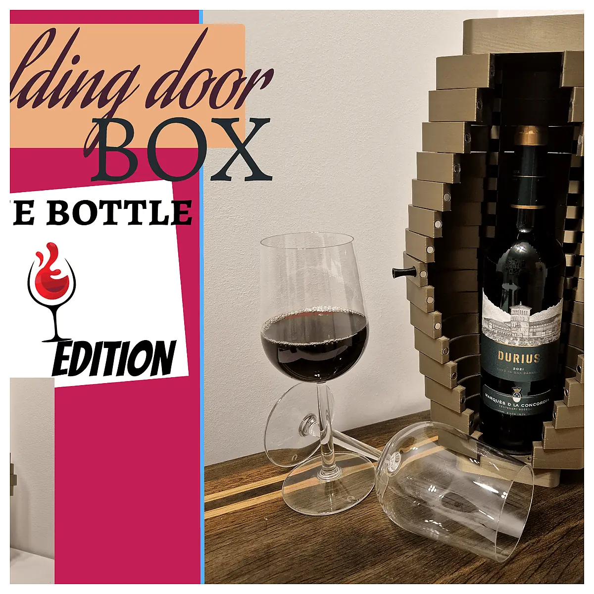 Folding Door Wine Box Storage Wine Cabinet Red Wine Storage Gift Box Universal Wine Holder