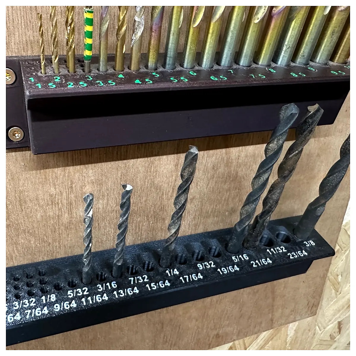 Drill Bit Holder Wall Mount Imperial Drill Accessory Drill Storage Universal Drill Tool