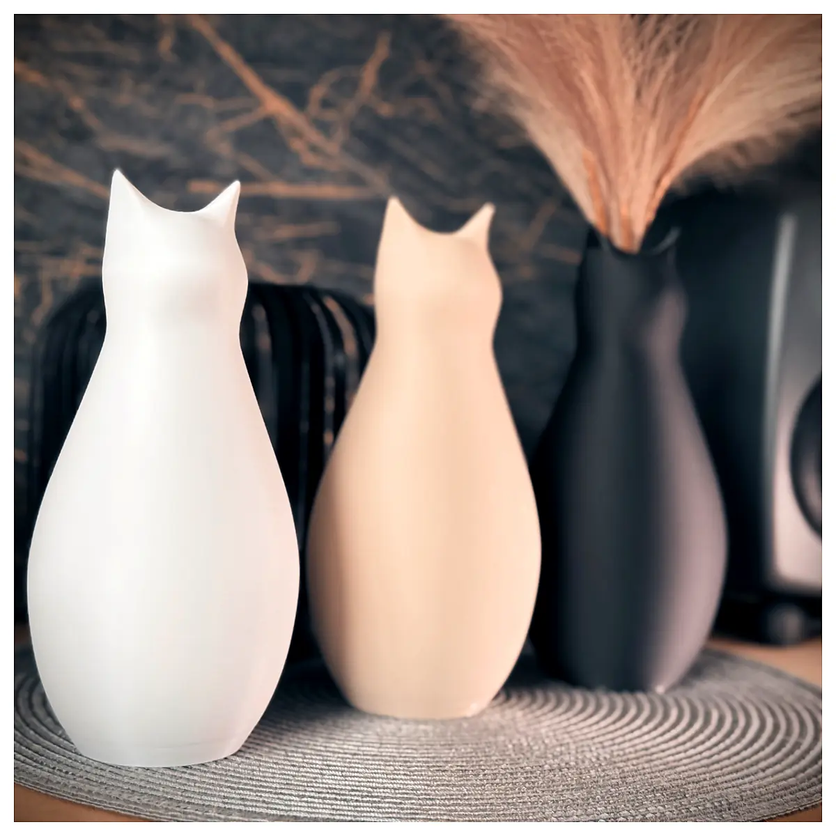 Cat Shaped Vase Creative Decor Home Interior Pet Gift Art Decoration Accessory