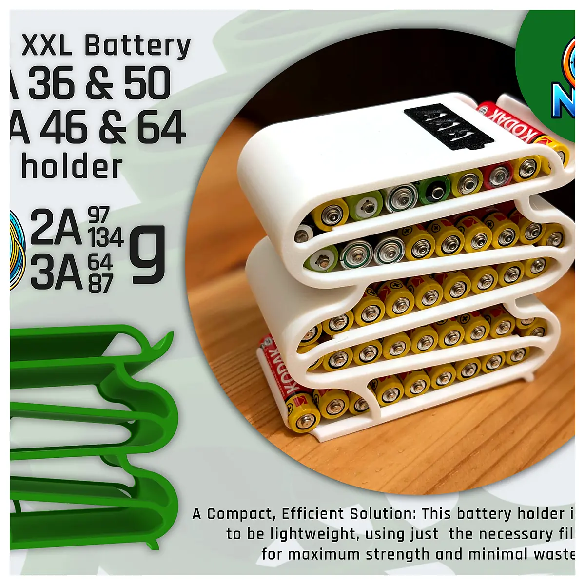 Battery Holder Dispenser XL Large Capacity Battery Installer Compatible Universal Battery Parts Repair