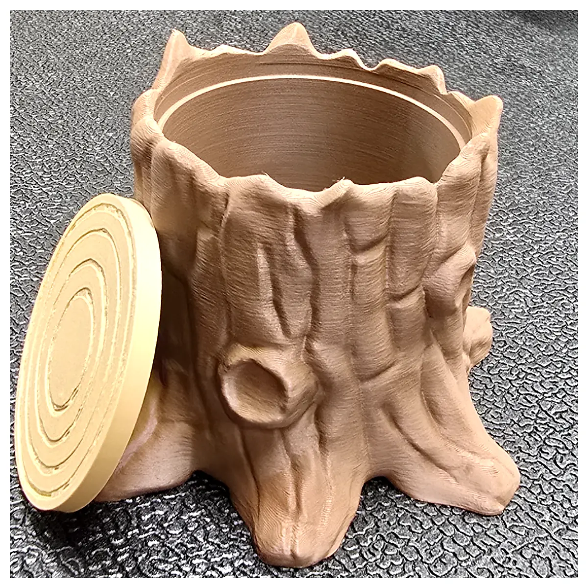 Tree Stump Container Base Lid Storage Solutions Stump Parts Outdoor Storage Gardening Supplies