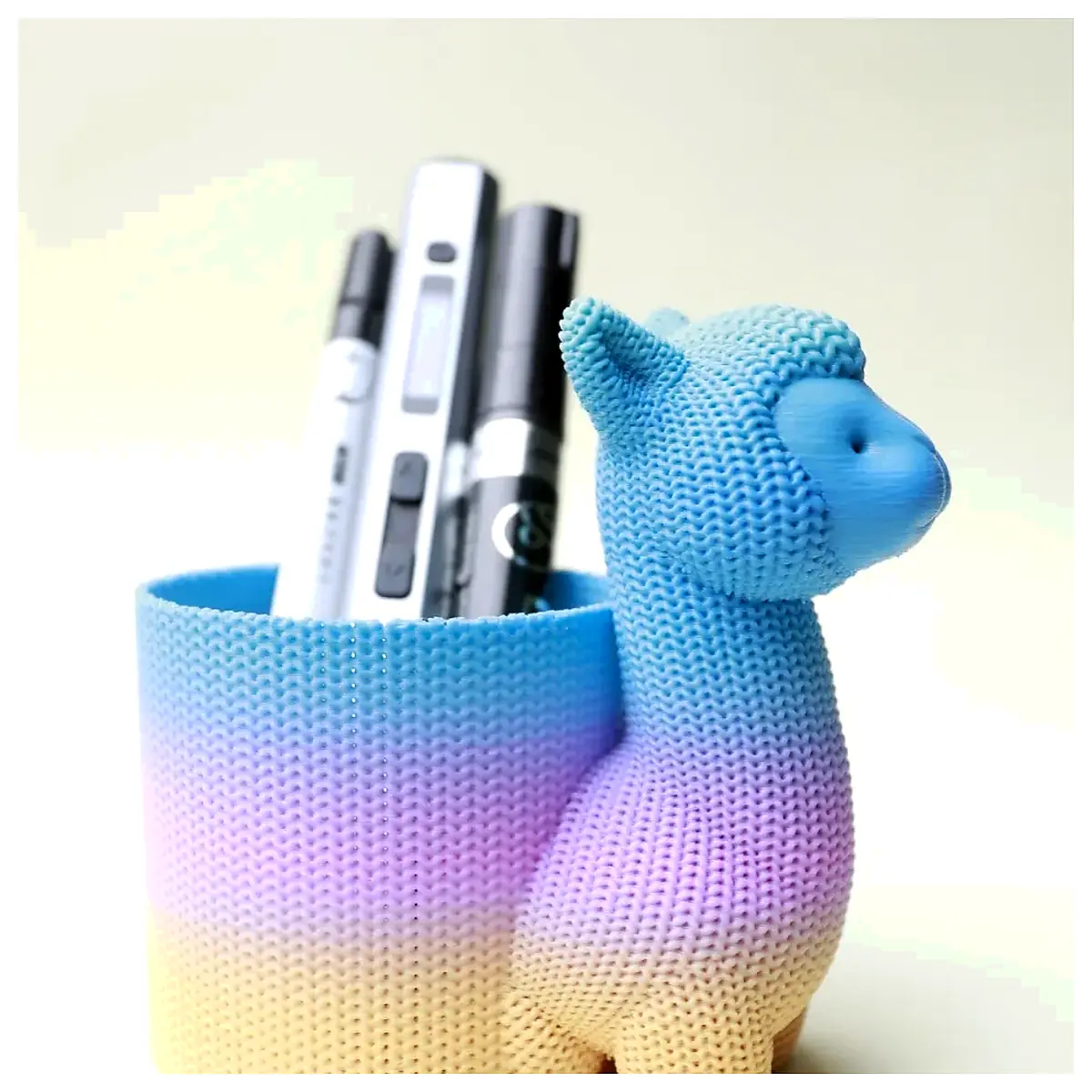 Knitted Alpaca Pen Holder Writing Desk Office Creative Unique Multi functional Universal Pen Case
