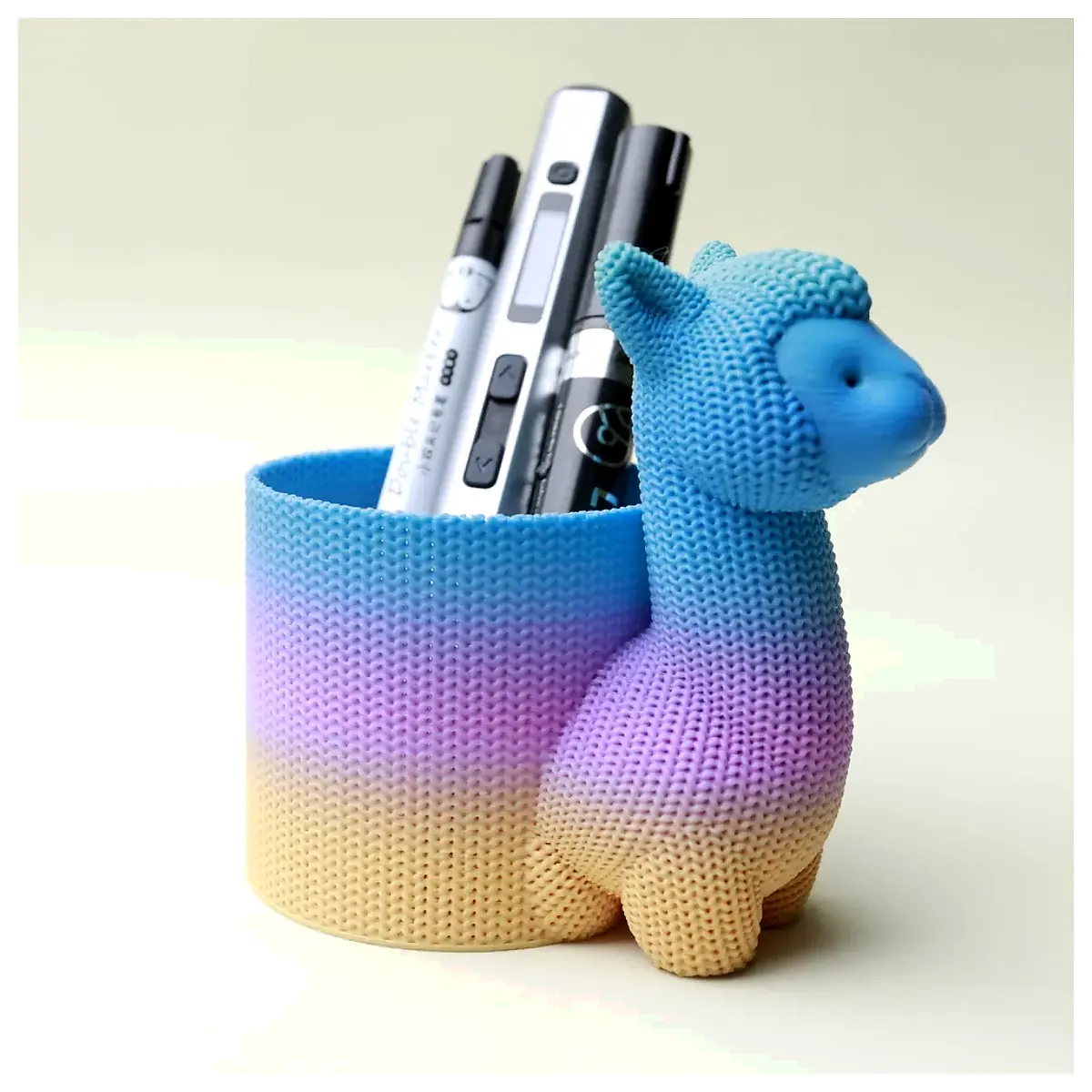 Knitted Alpaca Pen Holder Writing Desk Office Creative Unique Multi functional Universal Pen Case