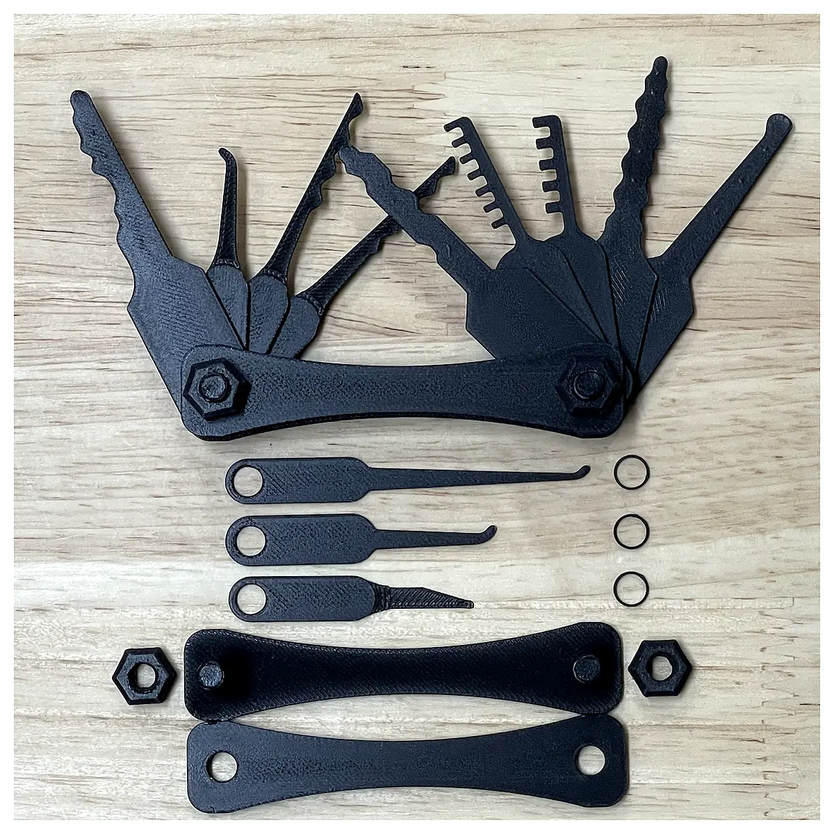 9 in 1 Lock Pick Multitool Lock Opening Tool Repair Parts