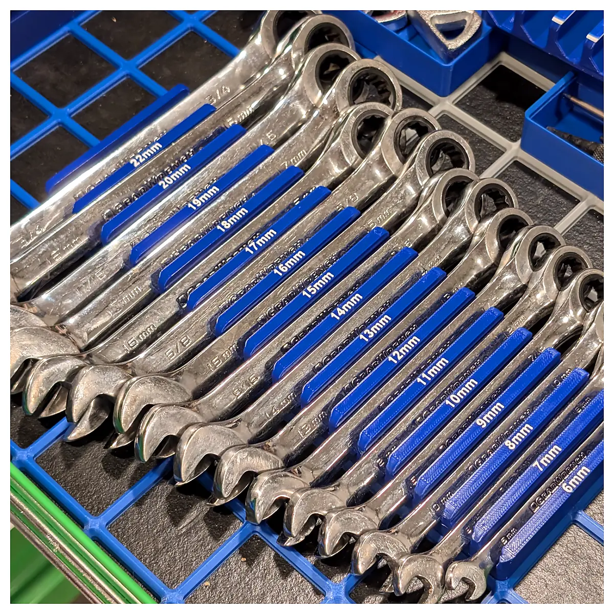 Gridfinity 16 Wrench SAE Metric Organizer Tool Kit Parts Repair Storage System