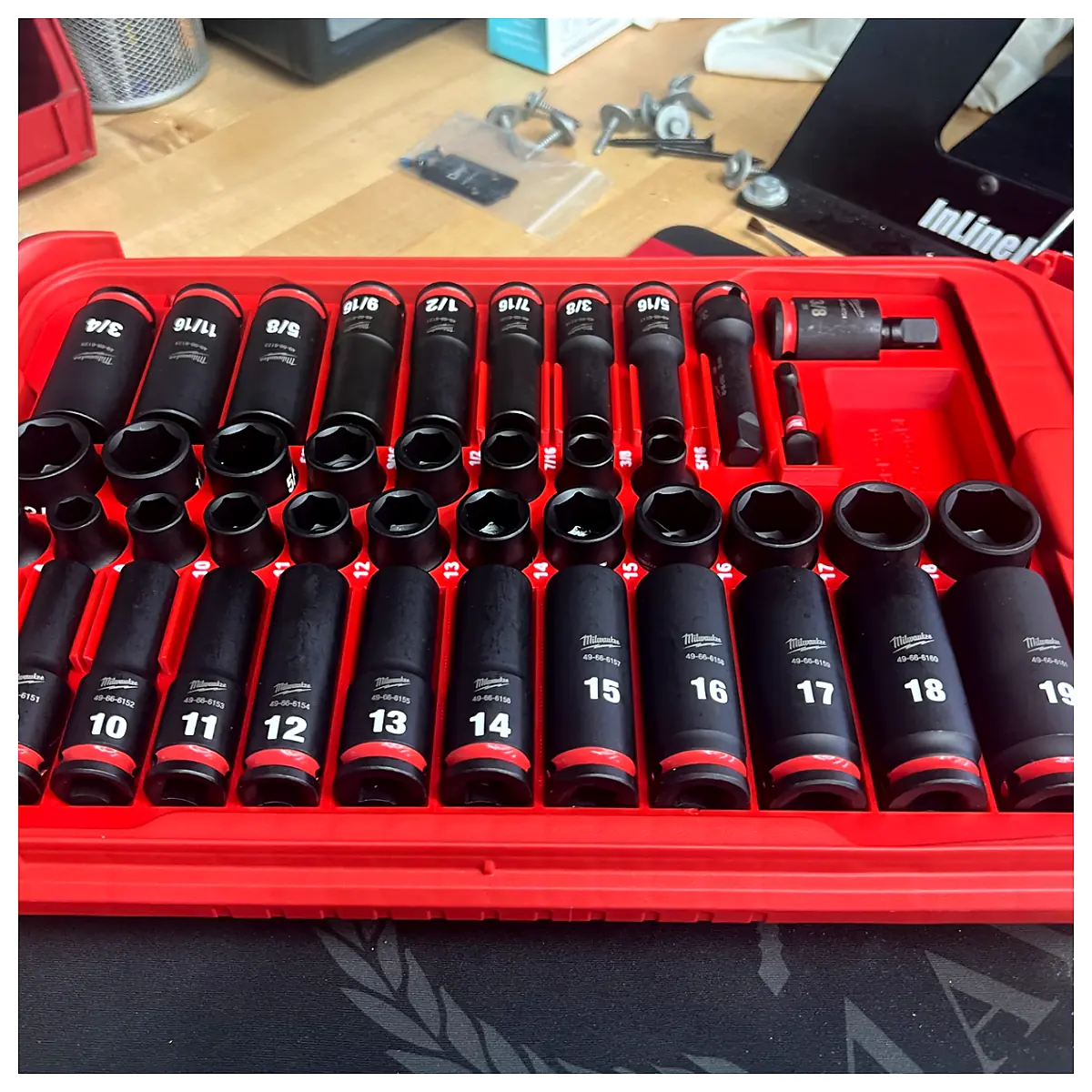 Impact Socket Set 43PC 38in Universal Tool Kit Repair Parts Maintenance