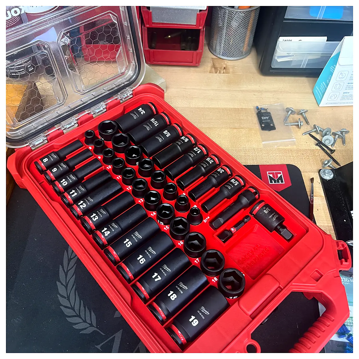 Impact Socket Set 43PC 38in Universal Tool Kit Repair Parts Maintenance