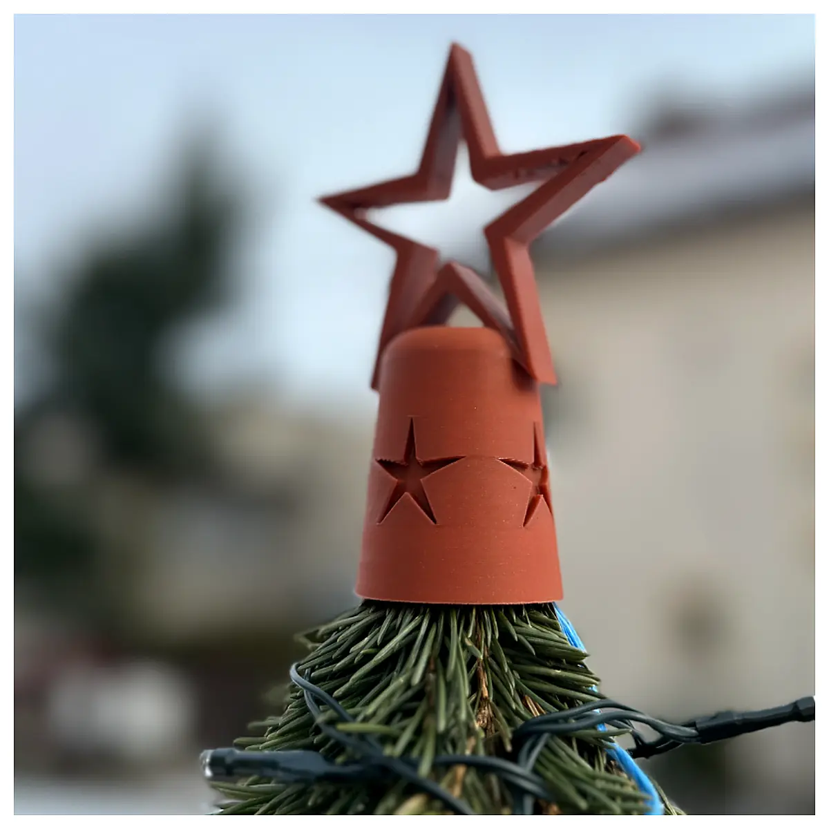 Xmas Star Ornament Tree Lights Festive Decor Christmas Accessory Star Decoration Supplies Bulk Wholesale