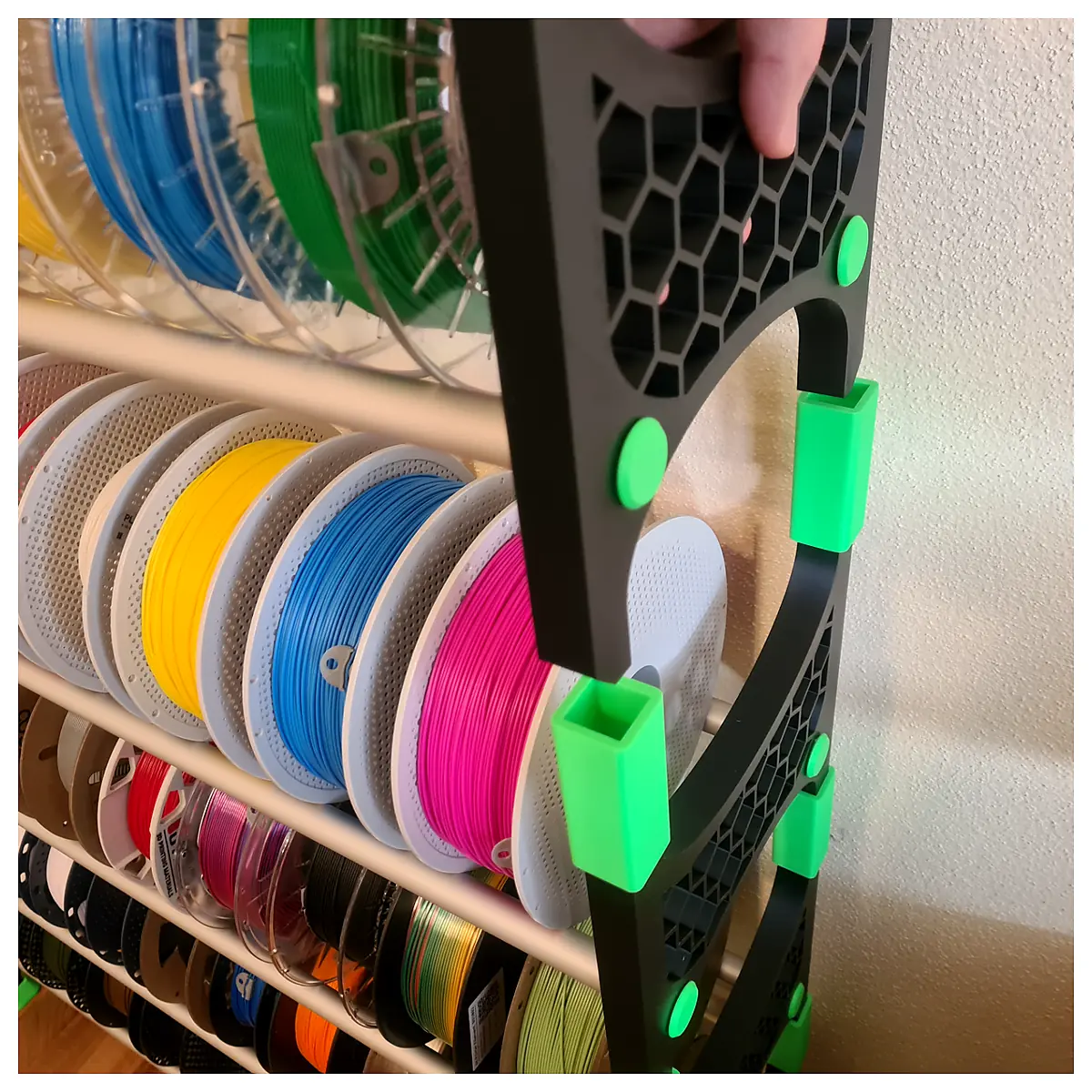 3D Printer Filament Rack Shelf Storage Solution Modular Compatible Parts Accessories Spool Organizer