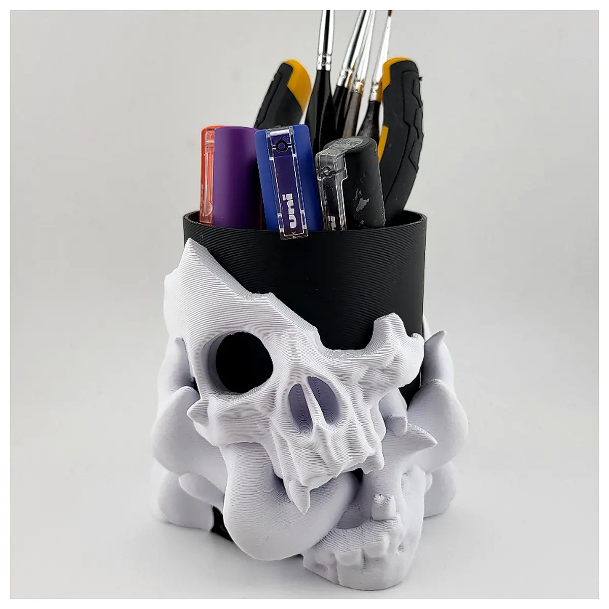 Pen Holder Skull Organizer Skull Design Art Supplies Tool Holder Parts Repair Universal Accessory