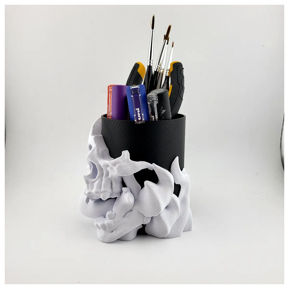 Pen Holder Skull Organizer Skull Design Art Supplies Tool Holder Parts Repair Universal Accessory