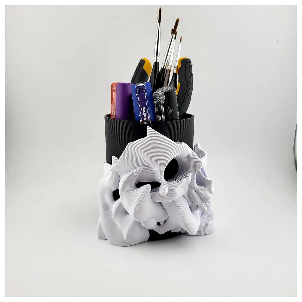 Pen Holder Skull Organizer Skull Design Art Supplies Tool Holder Parts Repair Universal Accessory